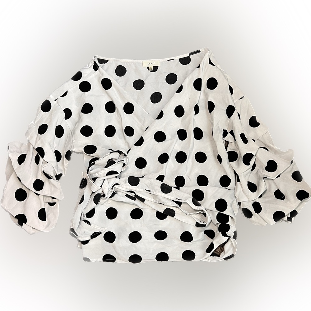 Love J Black and White Polka Dot Blouse